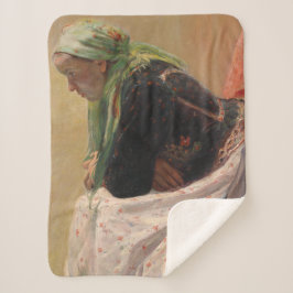 Vrouw Diep in gedachte (door Oleksa Novakivskiy) Sherpa Deken