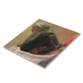 Vrouw Diep in gedachte (door Oleksa Novakivskiy) Tegeltje (Zijkant)