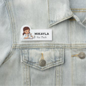 Vrouw Dierenarts en Schattigee Kitten Naamplaatje (In situ)