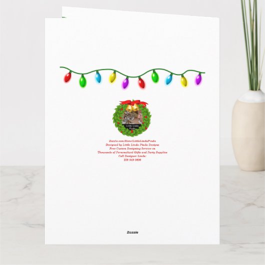 Vrouw Dierenarts Kerst Kaart GEPERSONALISEERD (Achterkant)