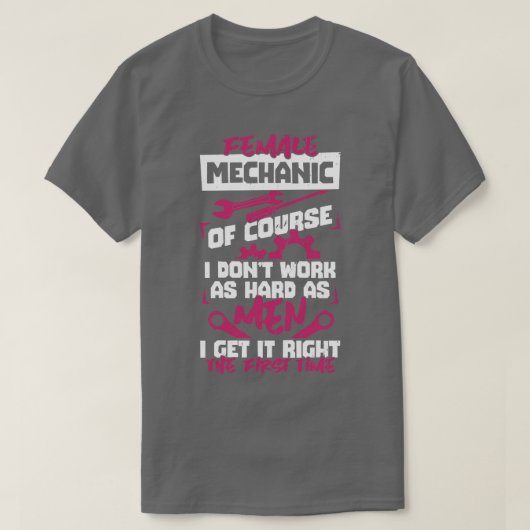 Vrouw Diesel Mechanic Gift T-shirt (Design voorkant)
