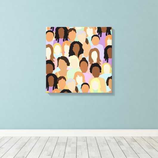 Vrouw | digitale kunst canvas afdruk (Insitu (Houten vloer))