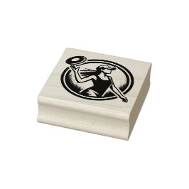 Vrouw Disc Golfer Rubberstempel