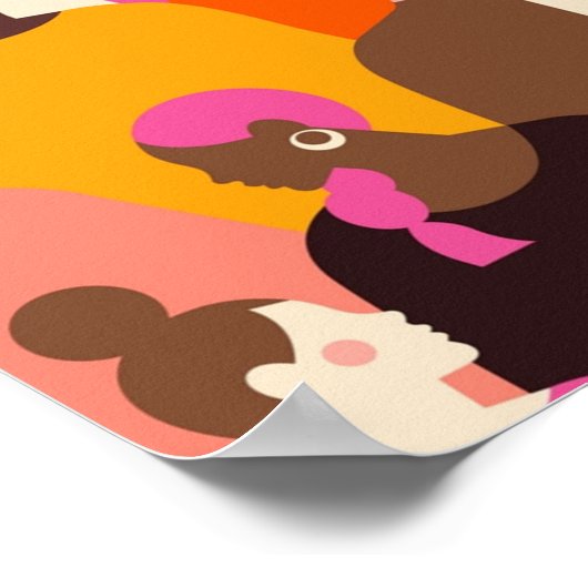 Vrouw diverse gezichten poster (Hoek)