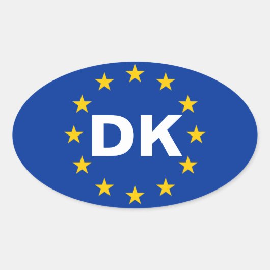VROUW DK Vlag Europese Unie Ovale Sticker (Voorkant)