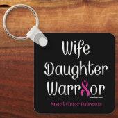 Vrouw Dochter Krijger...Borstkanker Sleutelhanger (Voorkant)