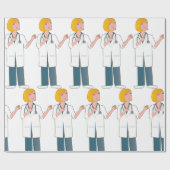 Vrouw Doctor Cadeaupapier (Vlak)