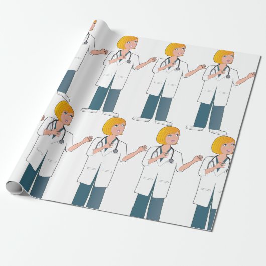 Vrouw Doctor Cadeaupapier (Uitgerold)