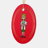Vrouw Doctor Holding Baby kerstversiering Keramisch Ornament (Links)