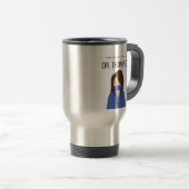 Vrouw Doctor illustratie Blauwe scrubs Dank u Reisbeker (Voorkant rechts)