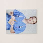 Vrouw Doctor in de bosbouw Legpuzzel (Horizontaal)