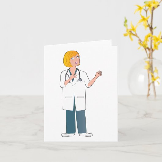 Vrouw Doctor Kaart (Gele Bloem)