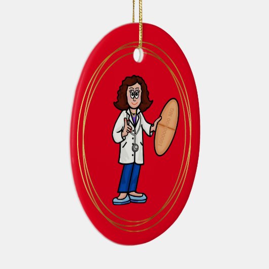 Vrouw Doctor met Big Pill Ornament (Rechts)