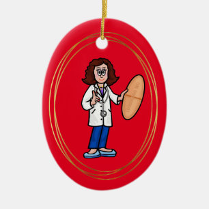 Vrouw Doctor met Big Pill Ornament