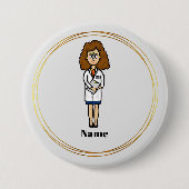 Vrouw Doctor Naam Button (Voorkant)