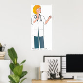 Vrouw Doctor Poster (Thuiskantoor)