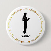 Vrouw Doctor Silhouette Name Button (Voorkant)