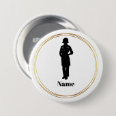 Vrouw Doctor Silhouette Name Button #2 (Voorkant /achterkant)