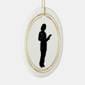 Vrouw Doctor Silhouette Personaliseer Ornament (Rechts)