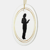 Vrouw Doctor Silhouette Personaliseer Ornament (Links)