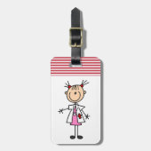 Vrouw Doctor Stick Figuur Bagagelabel (Voorkant verticaal)