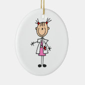 Vrouw Doctor Stick Figuur Keramisch Ornament (Rechts)