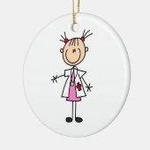 Vrouw Doctor Stick Figuur Keramisch Ornament (Links)