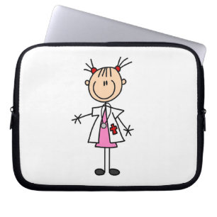 Vrouw Doctor Stick Figuur Laptop Sleeve
