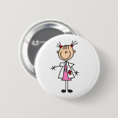 Vrouw Doctor Stick Figuur Ronde Button 5,7 Cm (Voorkant /achterkant)