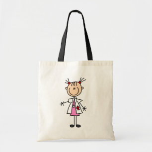 Vrouw Doctor Stick Figuur Tote Bag