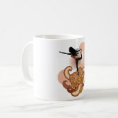 Vrouw doet yoga koffiemok (Voorkant links)