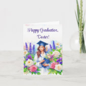 Vrouw Dokter Happy Afstuderen Medische School Kaart (Voorkant)