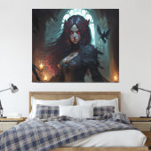 Vrouw donkerbruk Fantasy Anime Canvas Wall Art (Insitu (Slaapkamer))