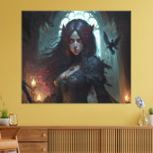 Vrouw donkerbruk Fantasy Anime Canvas Wall Art Afdruk (Insitu (Woonkamer))