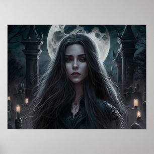 Vrouw Donkere Fantasy Gothic Art Poster