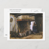 Vrouw door een Hearth (F1222) Van Gogh Fine Art Briefkaart (Voorkant / Achterkant)