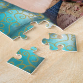 Vrouw door een voorzitter | Papieren bloemen Legpuzzel (Zijkant)