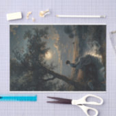 Vrouw door Rivier Volle Maan Schilderij Decoupage Tissuepapier (Craft)