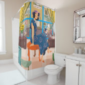 Vrouw douchegordijn (In situ)