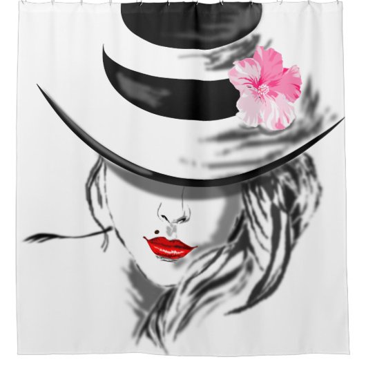 Vrouw douwergordijn douchegordijn (Voorkant)