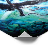 Vrouw drijvende Waterverf Poster (Hoek)