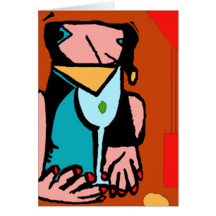 Vrouw Drink Abstract Cubisme