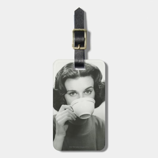 Vrouw Drink Bagagelabel (Voorkant verticaal)