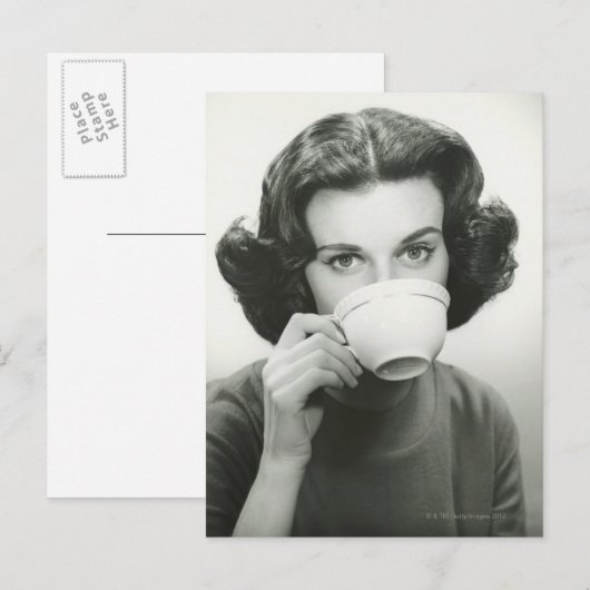 Vrouw Drink Briefkaart (Voorkant / Achterkant)