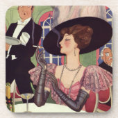  vrouw Drink champagne Roking Cigarette Bier Onderzetter (Voorkant)