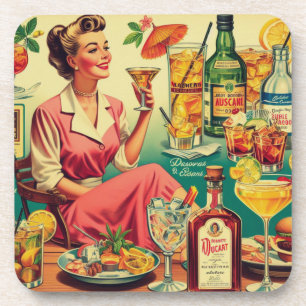 vrouw Drink cocktails illustratie Bier Onderzetter