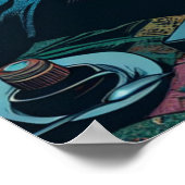 Vrouw Drink koffie bij zonsopgang in de stad Poster (Hoek)