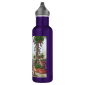  vrouw Drink koffie, haar hond en Planten Waterfles (Rechts)