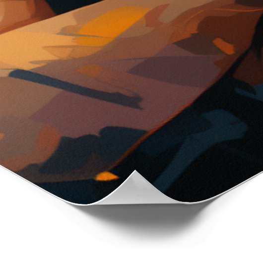 Vrouw drink koffie poster (Hoek)