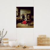 Vrouw drink met soldaten, 1658 poster (Keuken)